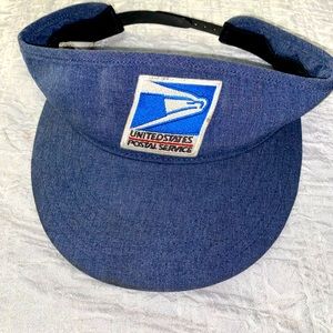 Vintage United States Postal Service Blue Visor One Size Fits All Snap USA Made